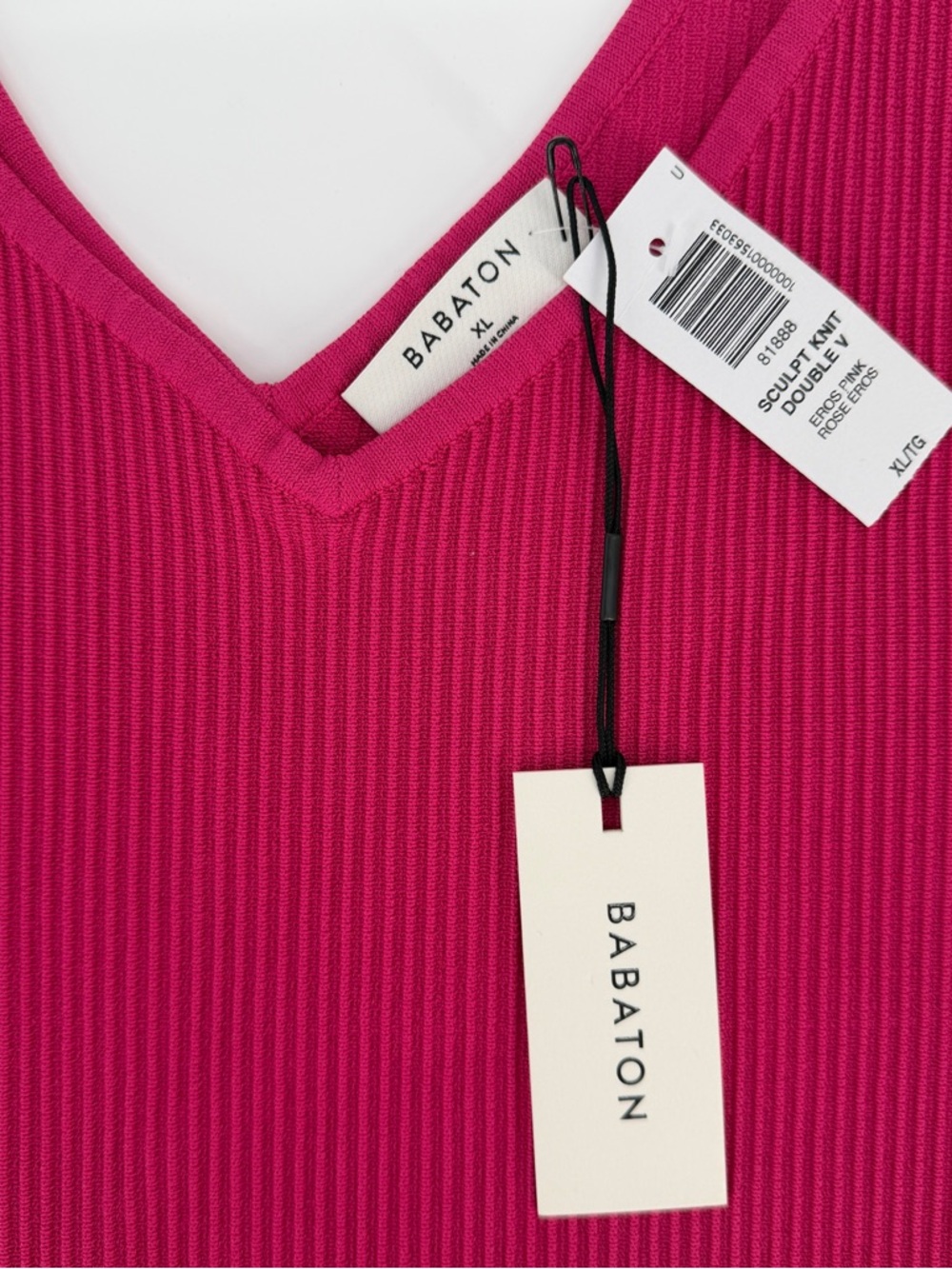 Babaton Magenta Sculpt Ribbed Knit Tank XL Y2K Minimalist Aritzia Eros Pink - Picture 6 of 10